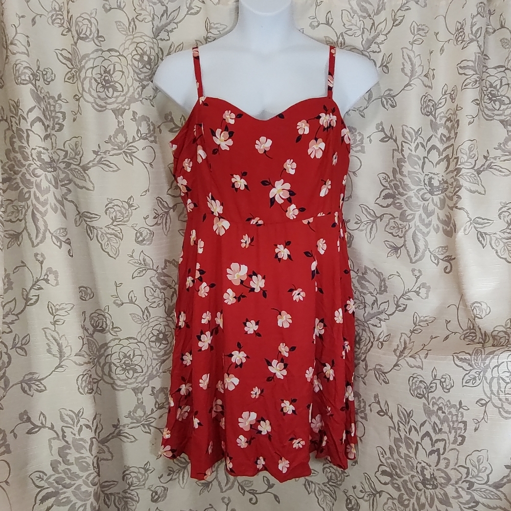 Red Floral Summer Dress